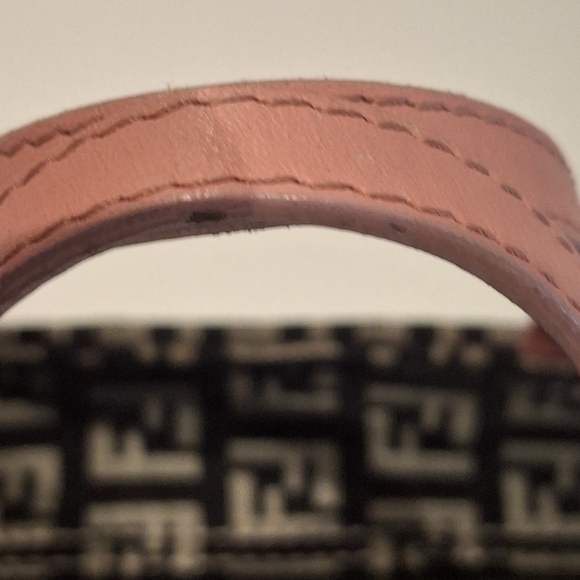 EUC Authentic Fendi Black & White Zucca Print Mini Tote Bag With Pink Handle OS - Picture 4 of 16